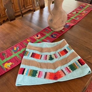 Colorful textured wool blend mini skirt
